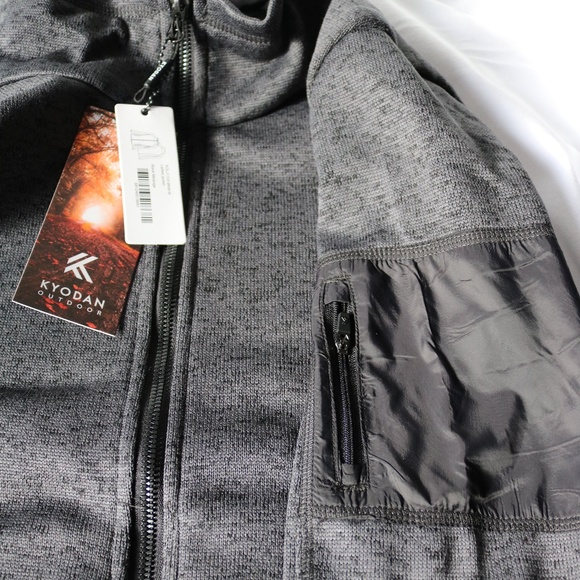NWT KYODAN Women's Jacket Black Melange Outdoor Sweater Full Zip Size Medium - Picture 8 of 10